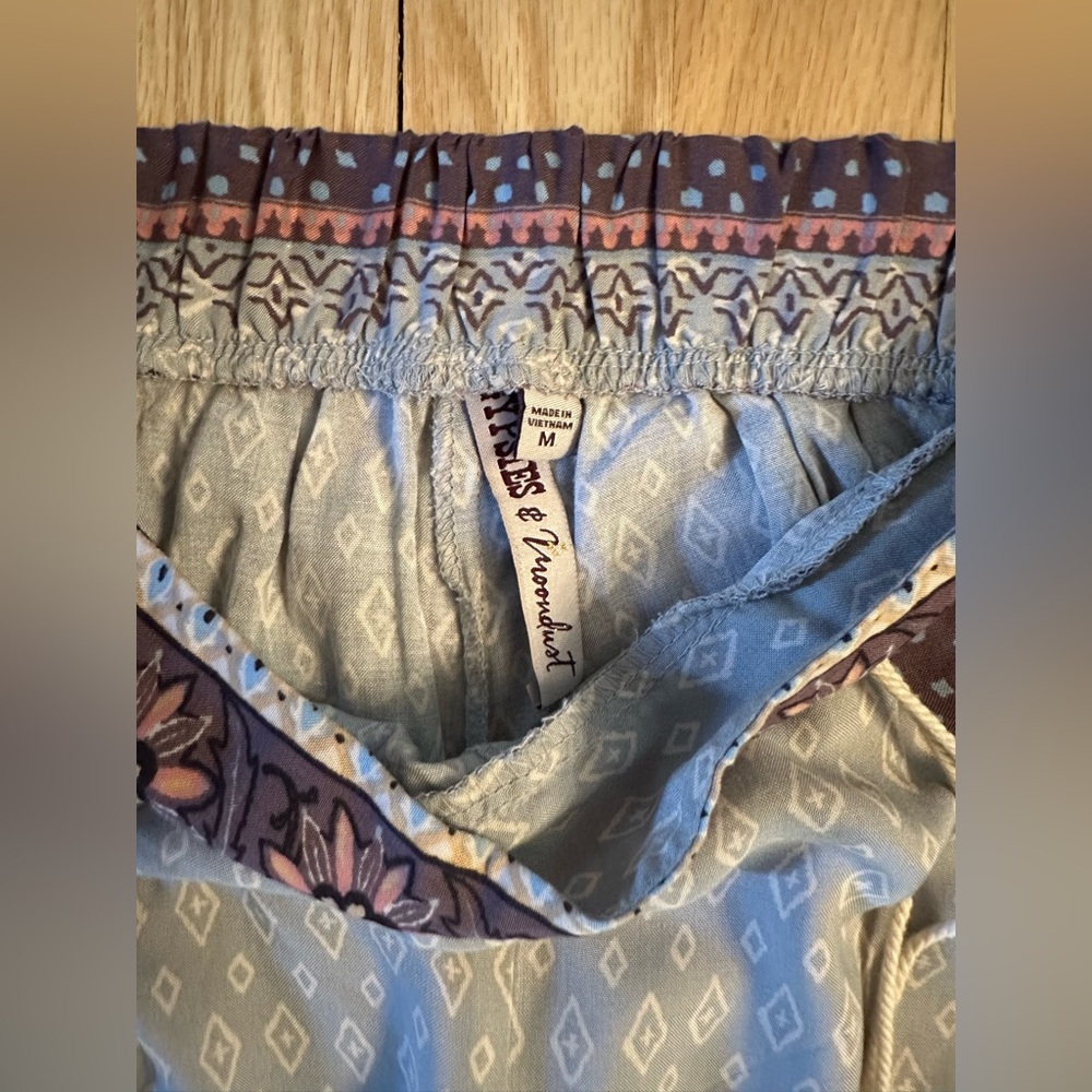 Gypsies & Moondust Palazzo Printed Bohemian Pants Hippie/Boho, Size M - Picture 2 of 8